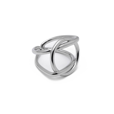 Anillo Y01022 Plateado Acero Inoxidable A37