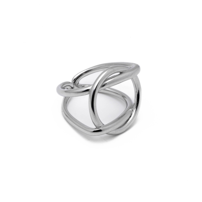 Anillo Y01022 Plateado Acero Inoxidable A37