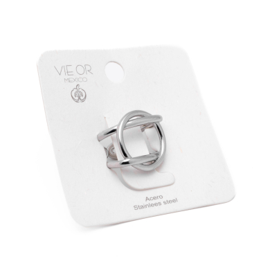 Anillo Y01022 Plateado Acero Inoxidable A37