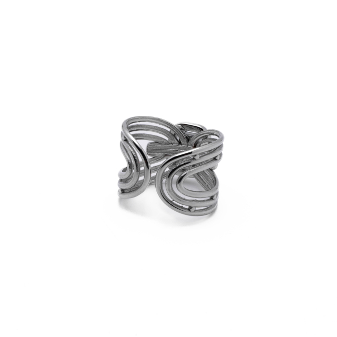 Anillo Y01068 Plateado Acero Inoxidable A23