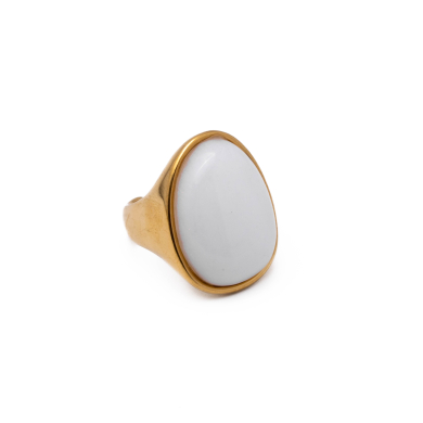 Anillo Y01004 Blanco Acero Inoxidable 2A48