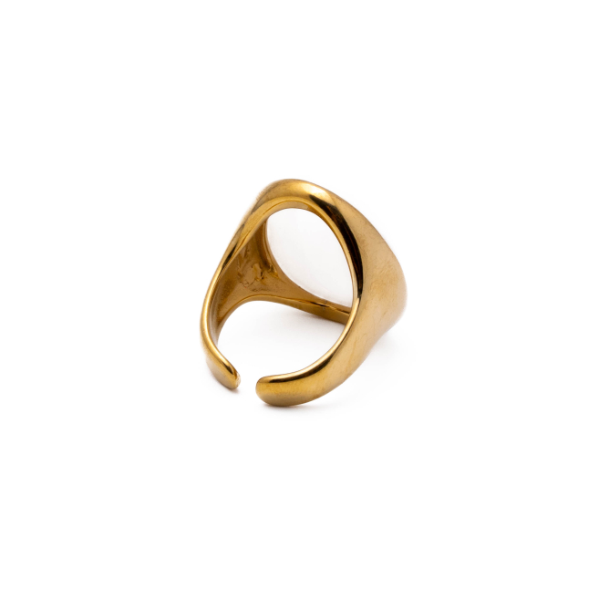 Anillo Y01004 Blanco Acero Inoxidable 2A48