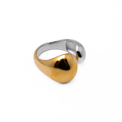 Anillo Y00954 Bicolor Acero Inoxidable 2A34