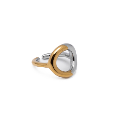Anillo Y00910 Bicolor Acero Inoxidable A25