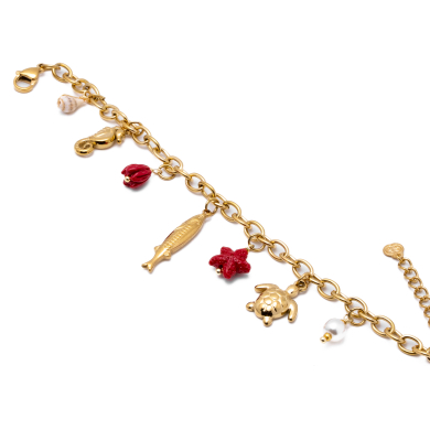 Pulsera Y00982 Rojo Acero Inoxidable