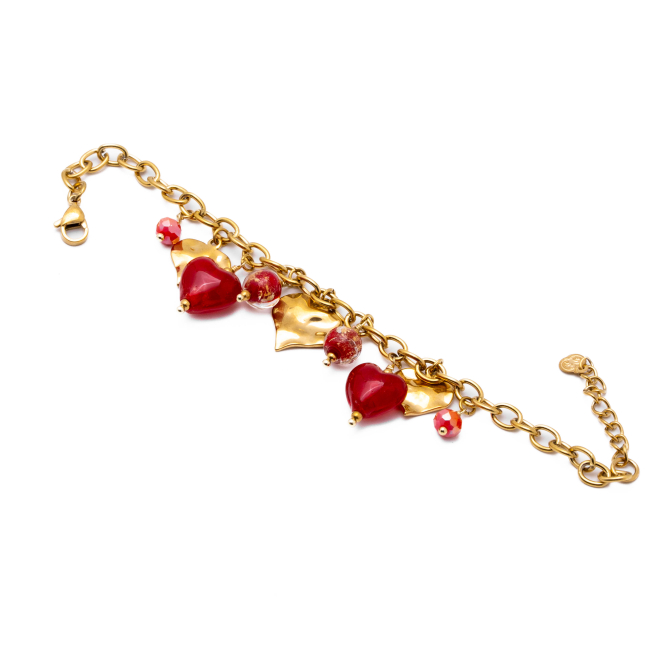 Pulsera Y00893 Rojo Acero Inoxidable 2B28
