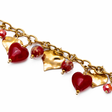 Pulsera Y00893 Rojo Acero Inoxidable 2B28