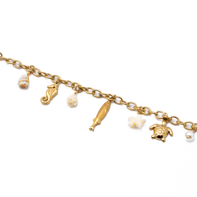 Pulsera Y00982 Beig Acero Inoxidable