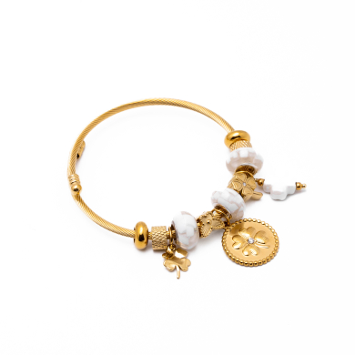 Brazalete Y01017 Blanco Acero Inoxidable 2C18