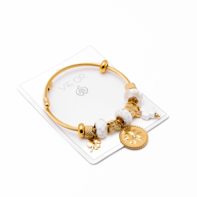 Brazalete Y01017 Blanco Acero Inoxidable 2C18