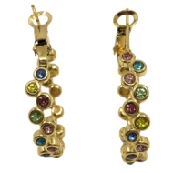 ARETES ZO15015E PLATEADO+BLANCO Acero Inoxidable