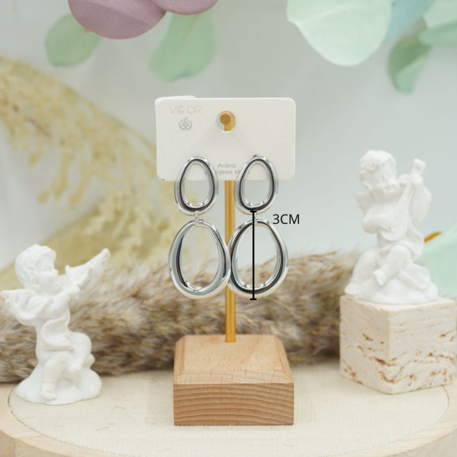 ARETES ZO12596E180 PLATEADO Acero Inoxidable