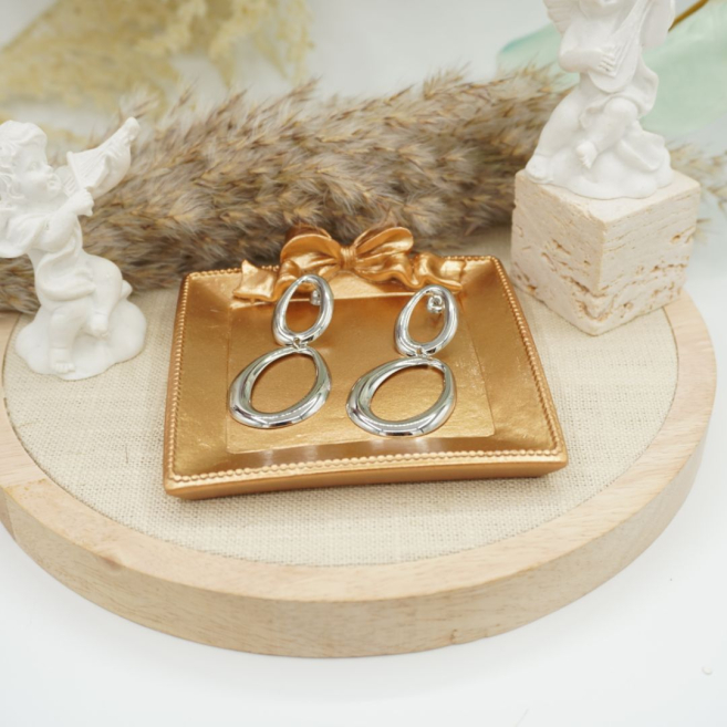 ARETES ZO12596E180 PLATEADO Acero Inoxidable
