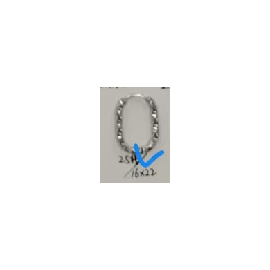 ARETES ZO13046E/16*22MM PLATEADO Acero Inoxidable