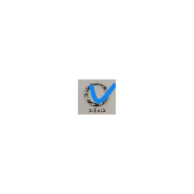 ARETES ZO13023E/2.5*12MM PLATEADO Acero Inoxidable