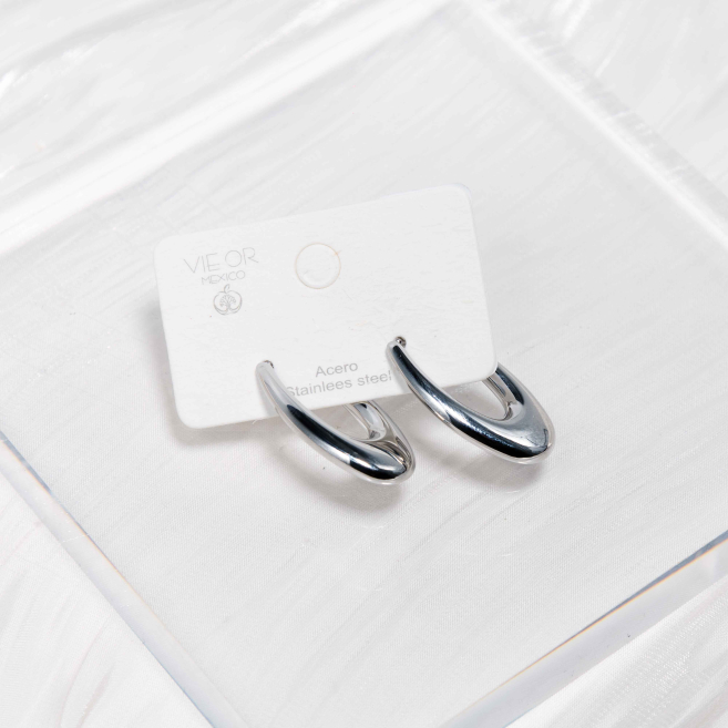 ARETES ZO12964E PLATEADO Acero Inoxidable