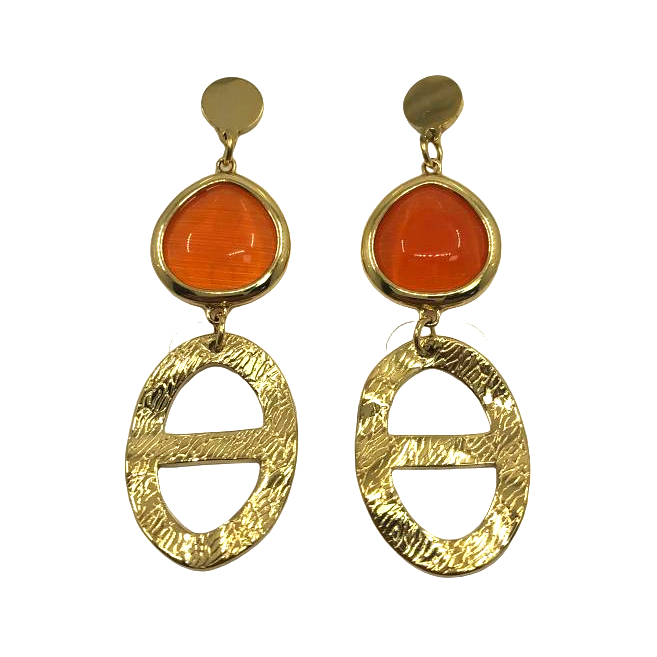 ARETES ZO13487E DORADO+FUXIA Acero Inoxidable