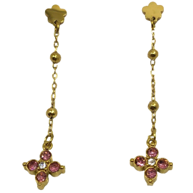 ARETES ZO15105E DORADO+FUXIA Acero Inoxidable