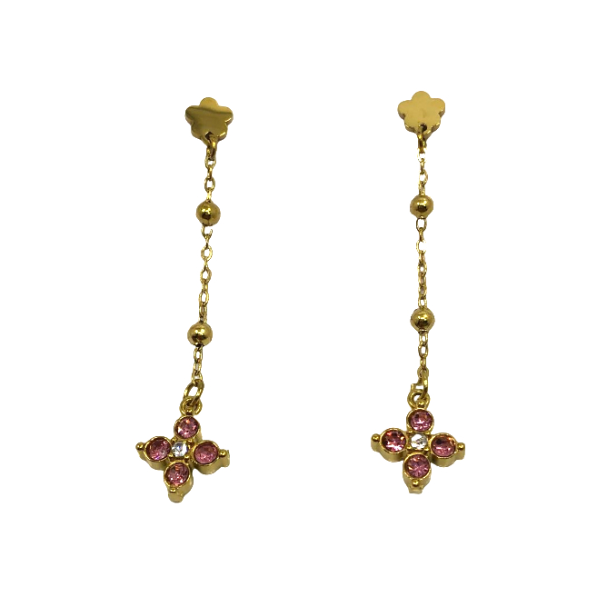 ARETES ZO15105E DORADO+FUXIA Acero Inoxidable