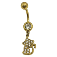 PIERCING ZO15636P/OMBLIGO DORADO Acero Inoxidable