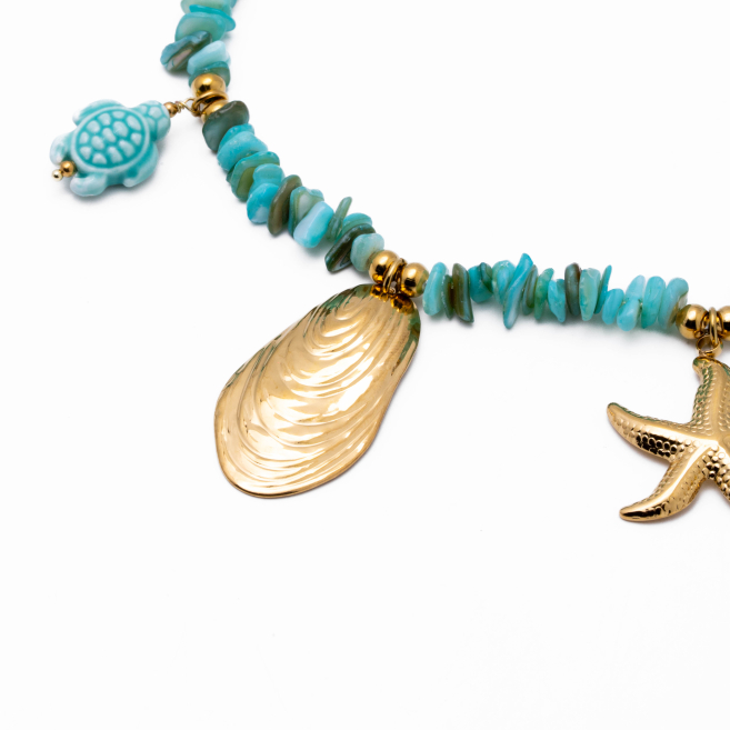 Collar Y01041 Azul Acero Inoxidable E37