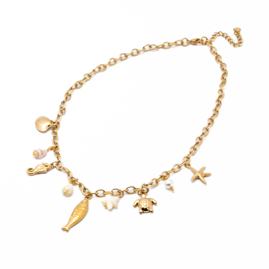 Collar Y00981 Beig Acero Inoxidable 2D410