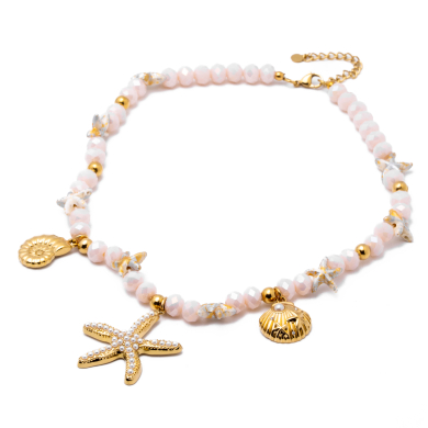 Collar Y00908 Rosa Acero Inoxidable E38