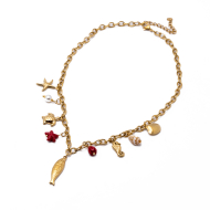 Collar Y00981 Rojo Acero Inoxidable 2D410