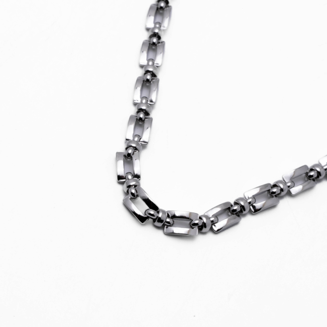 Collar Y01043 Plateado Acero Inoxidable 2D26