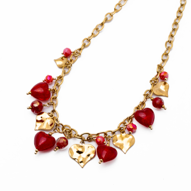 Collar Y00892 Rojo Acero Inoxidable E36