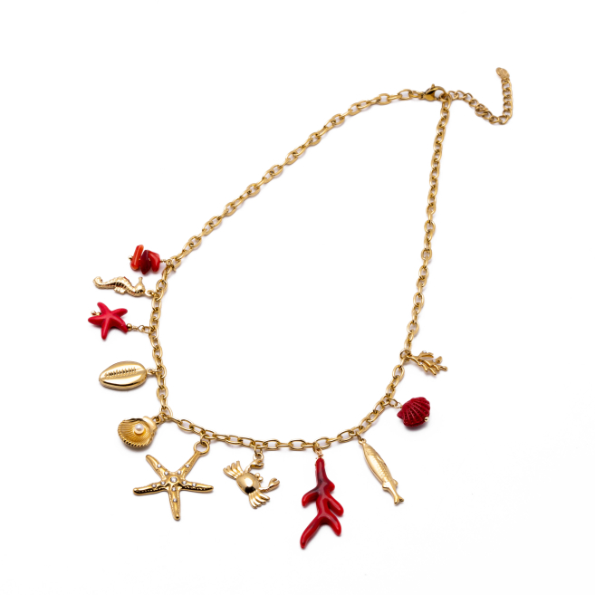 Collar Y00961 Rojo Acero Inoxidable 2B28