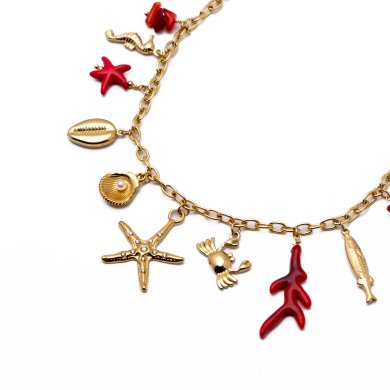 Collar Y00961 Rojo Acero Inoxidable 2B28