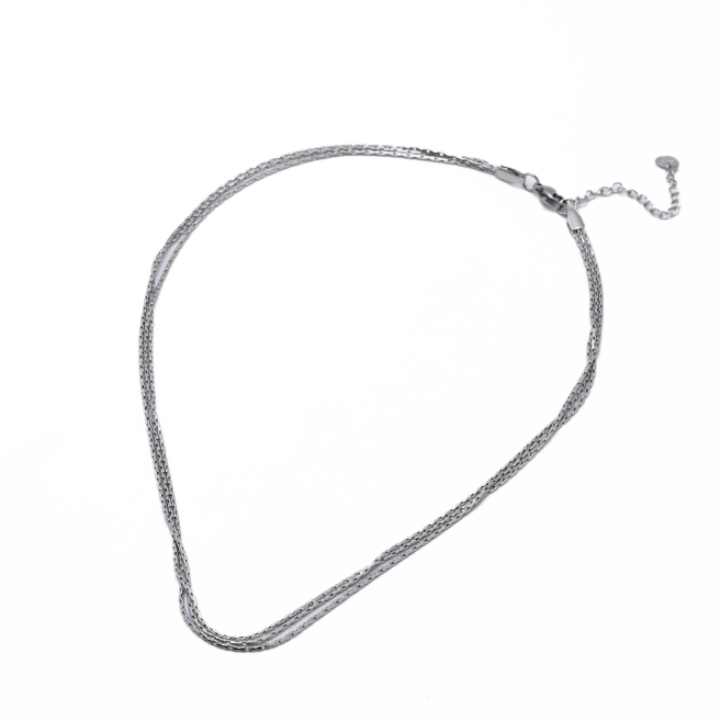 Collar Y00968 Plateado Acero Inoxidable 2D23