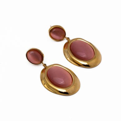 Aretes Y00896 Rosa Acero Inoxidable F33