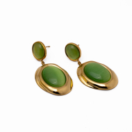Aretes Y00896 Verde Acero Inoxidable F33