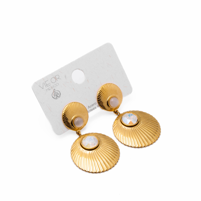Aretes Y00902 Beig Acero Inoxidable F34