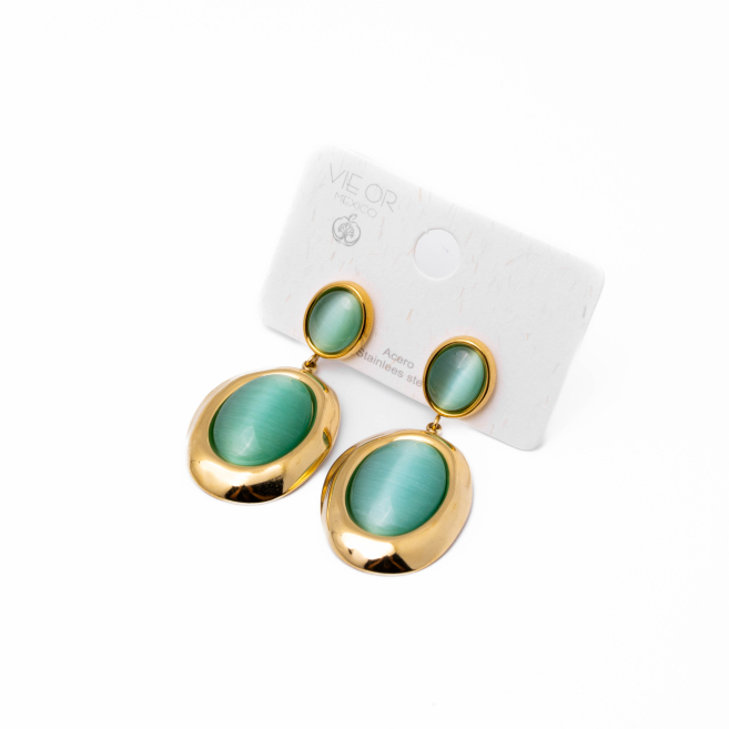 Aretes Y00896 Azul Acero Inoxidable F33