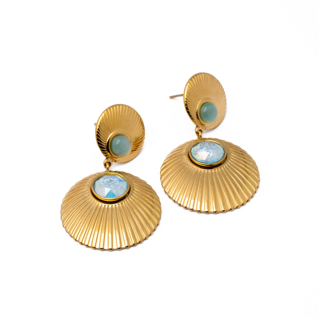 Aretes Y00902 Azul Acero Inoxidable F34