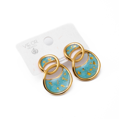 Aretes Y00849 Azul Acero Inoxidable F36