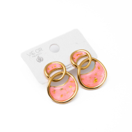 Aretes Y00849 Rosa Acero Inoxidable F36
