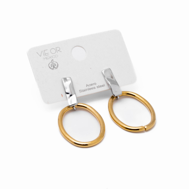 Aretes Y00894 Bicolor Acero Inoxidable G41