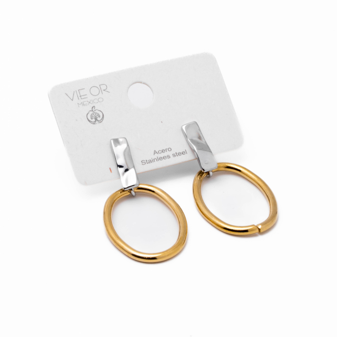 Aretes Y00894 Bicolor Acero Inoxidable G41