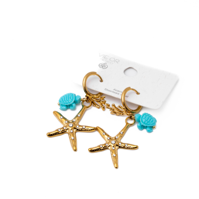 Aretes Y00963 Azul Acero Inoxidable G48