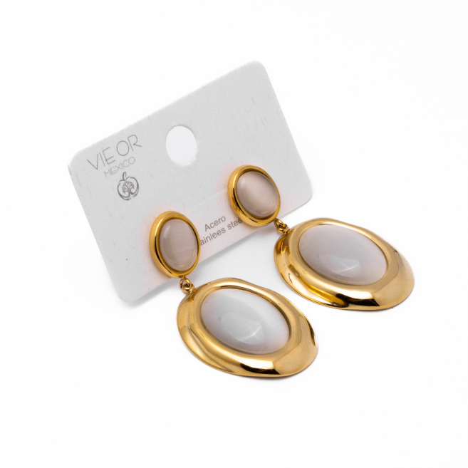 Aretes Y00896 Blanco Acero Inoxidable F33