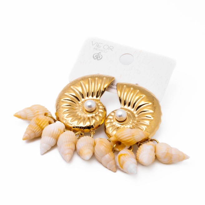Aretes Y01055 Dorado Acero Inoxidable G510