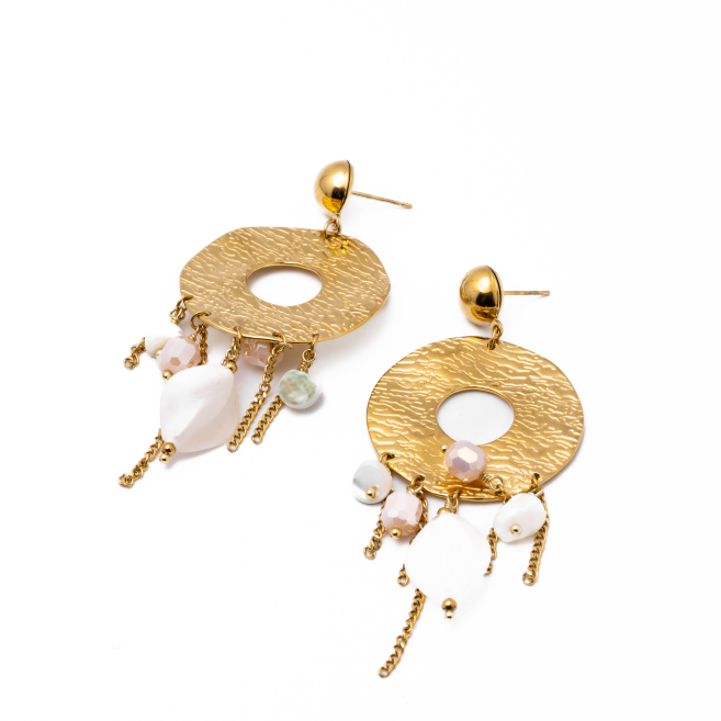 Aretes Y00937 Beig Acero Inoxidable G49