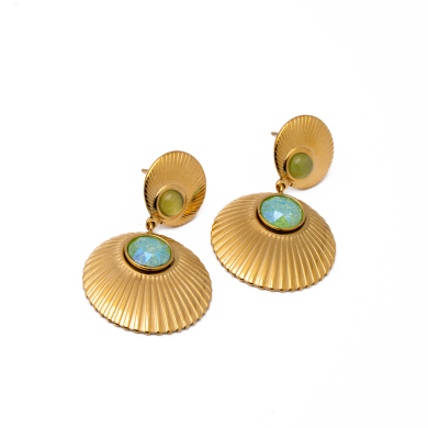 Aretes Y00902 Verde Acero Inoxidable F34