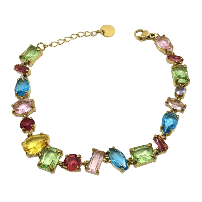 PULSERA ZO15426B ROJO DORADO Acero Inoxidable