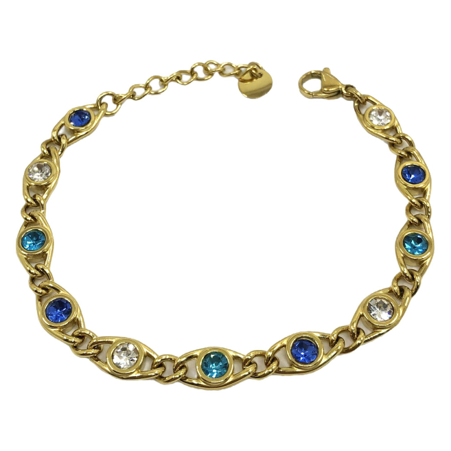 PULSERA ZO15781B DORADO+BLANCO Acero Inoxidable
