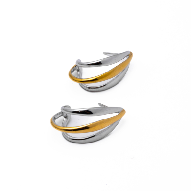 Aretes Y00914 Bicolor Acero Inoxidable G39